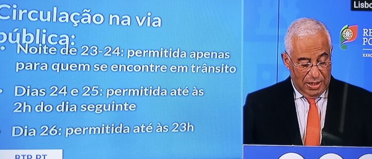 Circulação entre concelhos permitida no Natal mas não na Passagem de Ano. Situação será avaliada no dia 18 de dezembro