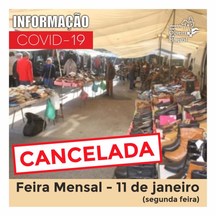 Cancelada feira mensal de 11 de janeiro em Oliveira do Hospital