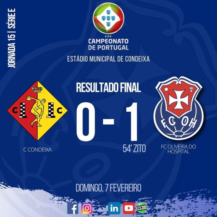 FCOH vence Condeixa e sobe ao 2º lugar da classificação