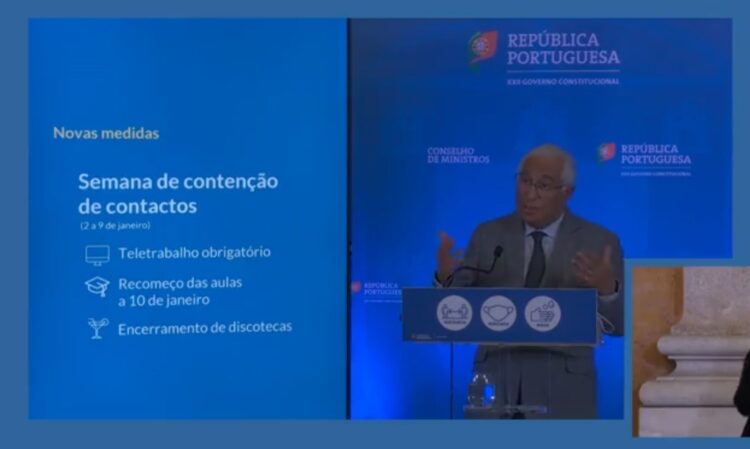 Portugal entra em estado de calamidade no dia 1 de dezembro. Máscara obrigatória nos espaços fechados