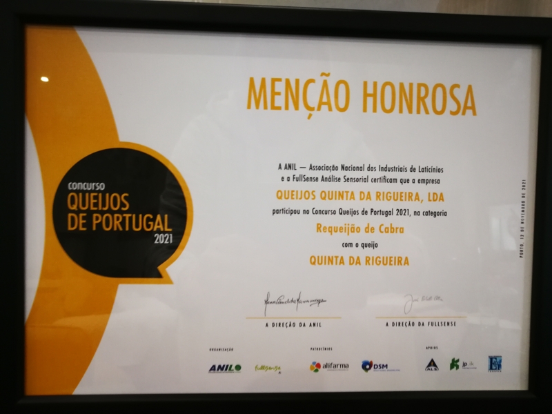 Quinta da Rigueira em 1º lugar no concurso “Melhor Queijo de Portugal”. Medalha de Bronze no “World Cheese Awards”