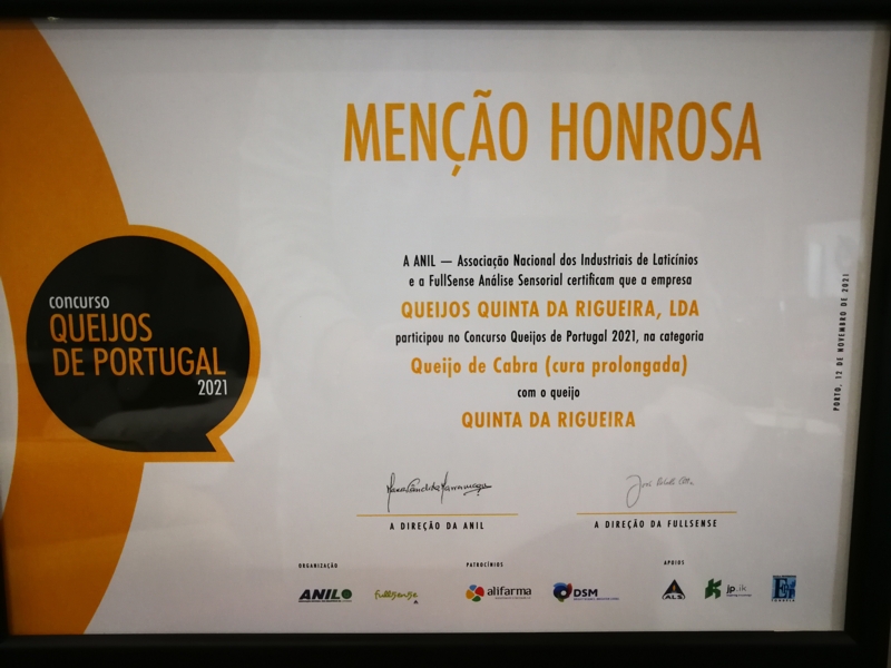 Quinta da Rigueira em 1º lugar no concurso “Melhor Queijo de Portugal”. Medalha de Bronze no “World Cheese Awards”