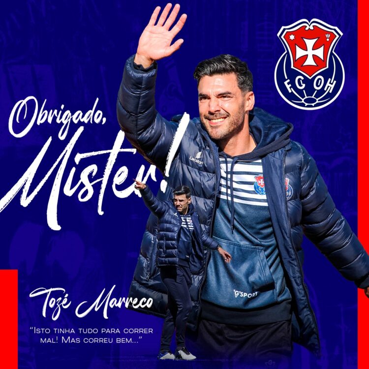 Tozé Marreco deixa o comando do FCOH