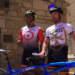 Jorge Pina na companhia de Rafael Delaunay Gomes durante a viagem "Pedalar pela Paz"