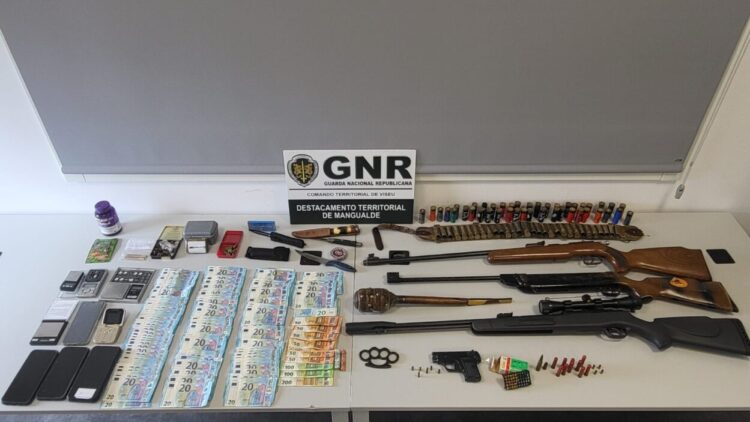 Cinco homens detidos por tráfico de droga e posse de armas em Mangualde