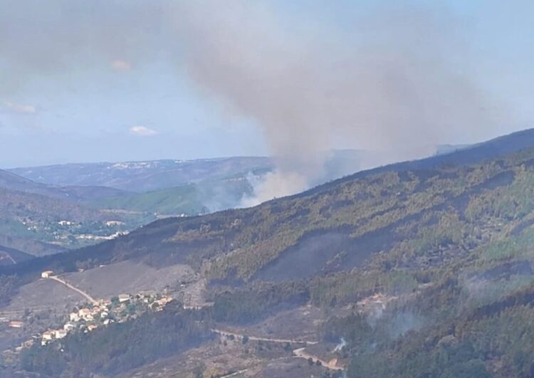 Fogo com três frentes ativas no concelho de Seia. Várias aldeias estão confinadas
