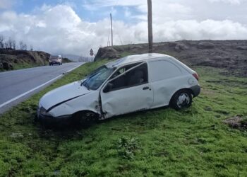 Despiste seguido de capotamento causa um ferido em Oliveira do Hospital