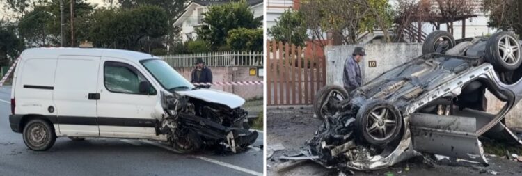 Colisão frontal na Reta da Salinha causou dois feridos. Um condutor ficou encarcerado (vídeo)