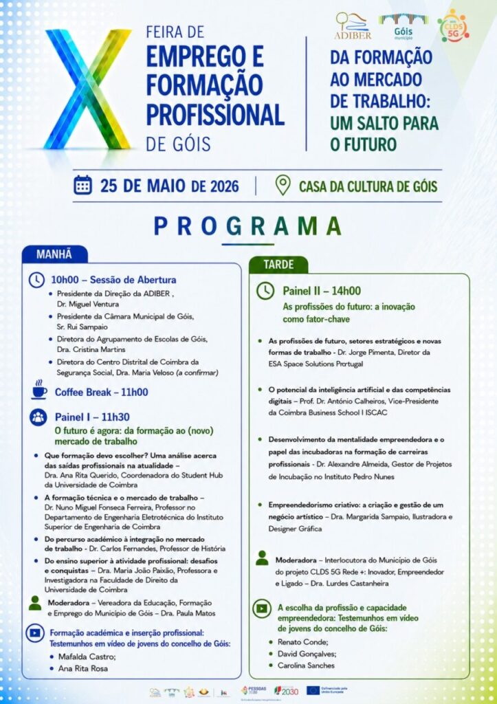 X Feira de Emprego e Formação Profissional do concelho de Góis pretende "alinhar qualificação com necessidades do mercado de trabalho"