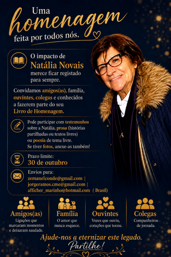 Livro de Homenagem a Natália Novais convida à participação de amigos, ouvintes e comunidade